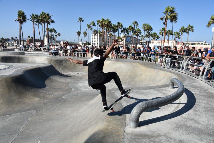 Skateboarding in Venice Beach California