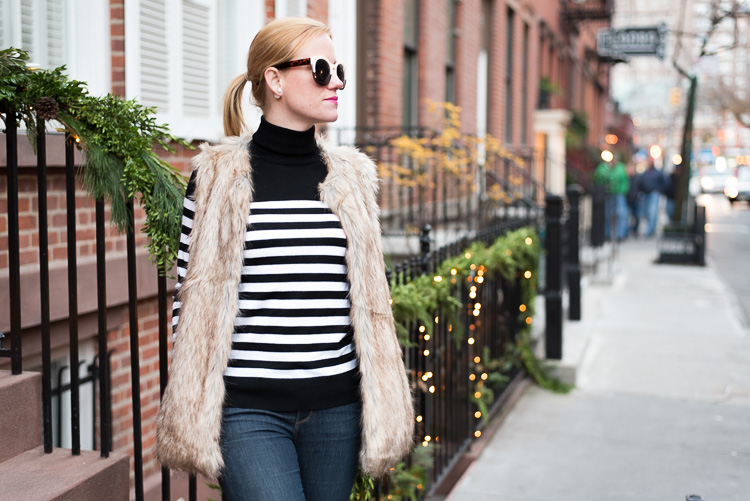 Fashion blogger walking in the West Village New York, NYC