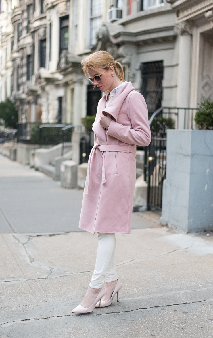 NYC Fashion blogger Pink Coat styling