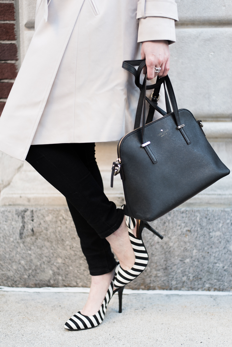 Black and white stripe shoes NYC Fashion blog
