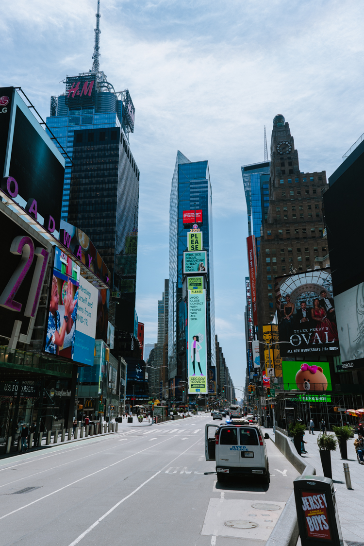 Times Square vide pendant le confinement sous le coronavirus